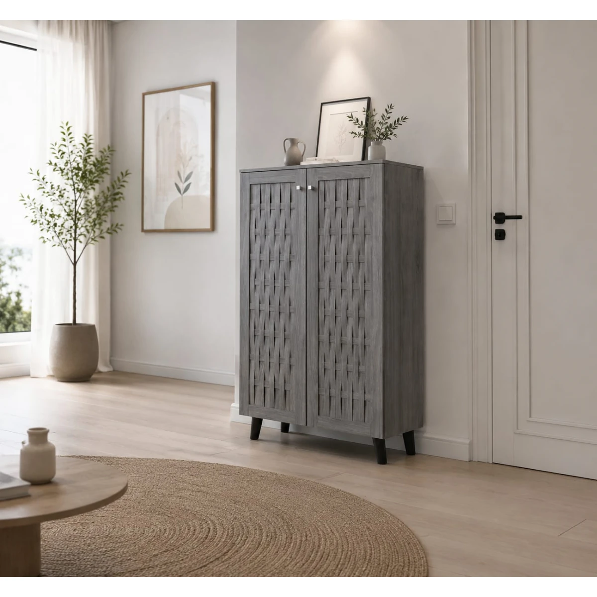 دولاب جزمه ماليزي 2باب  SC-816 GREY