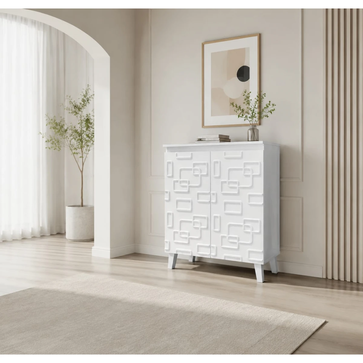 دولاب جزمه ماليزي 76سم SC-051 WHITE