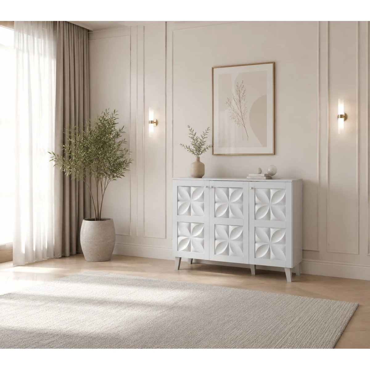 دولاب جزمه ماليزي 120سم SC-060 WHITE
