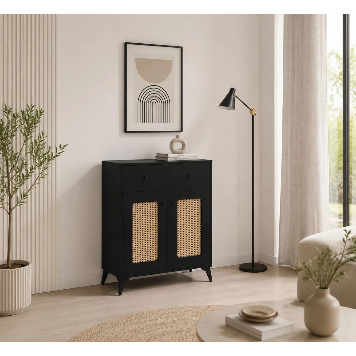 دولاب متعدد الاغراض مقاس 80 سم SC-034 BLACK