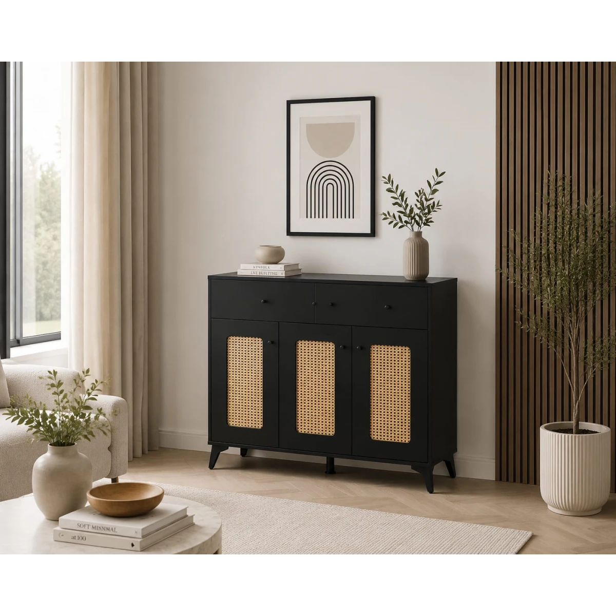 دولاب متعدد الاغراض مقاس 100 سم SC-034 BLACK