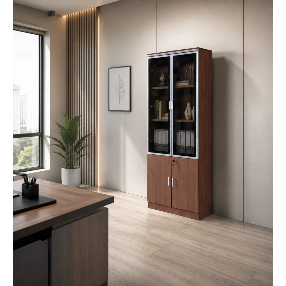 دولاب ملفات 2باب OW-110 LIGHT WALNUT(l.brown)