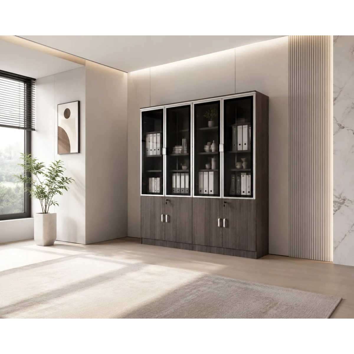 دولاب ملفات 4باب OW-110 TUNG WOOD(grey)