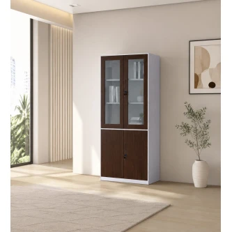 دولاب مكتبي حديد مقاس 185*90 OW-019 BR&WHITE