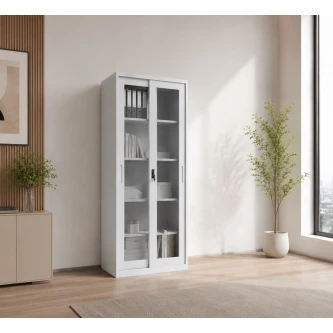 دولاب مكتبي حديد مقاس 185*85 OW-002 GREY