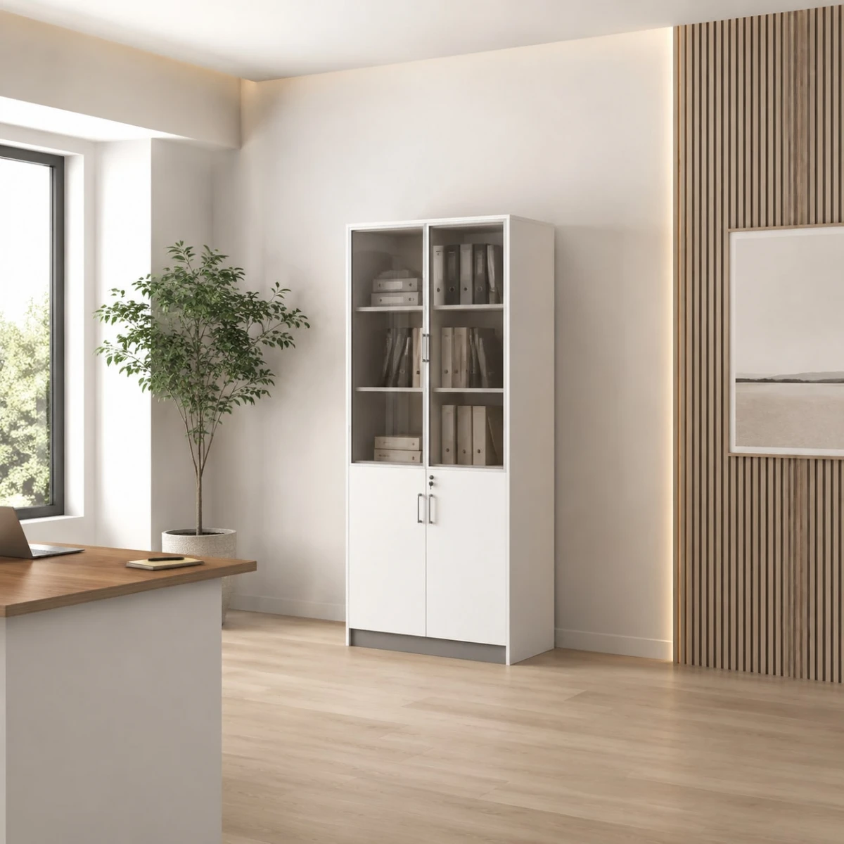دولاب ملفات 2باب OW-10 WHITE&GREY