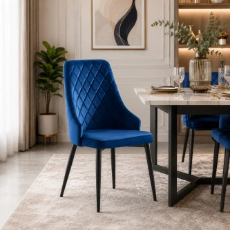كرسي مفرد مخمل LDC518-1 DARK BLUE