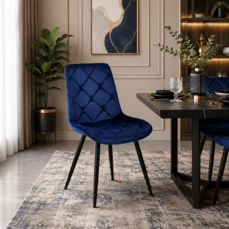 كرسي مفرد مخمل C-009 BLUE