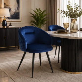 كرسي مفرد مخمل C-001 DARK BLUE