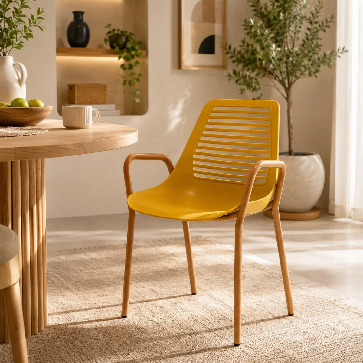 كرسي مفرد بلاستيك FY-601 YELLOW