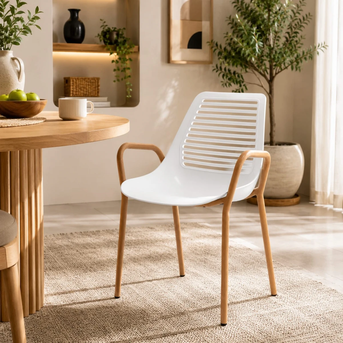 كرسي مفرد بلاستيك FY-601 WHITE
