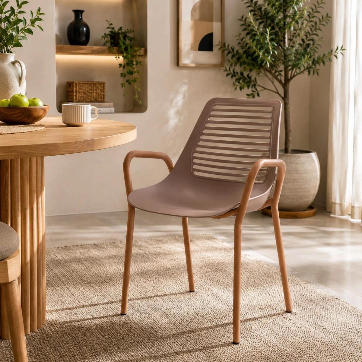 كرسي مفرد بلاستيك FY-601 BEIGE