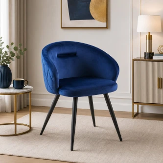 كرسي مفرد مخمل C-001 BLUE