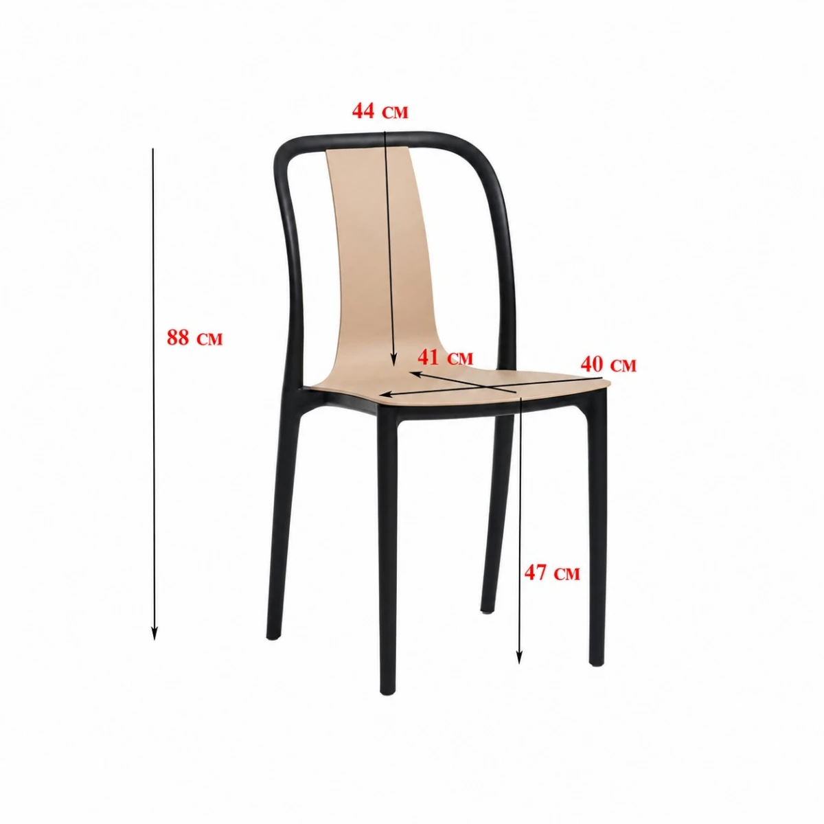 كرسي بلاستيك مفرد LR-003 BEIGE