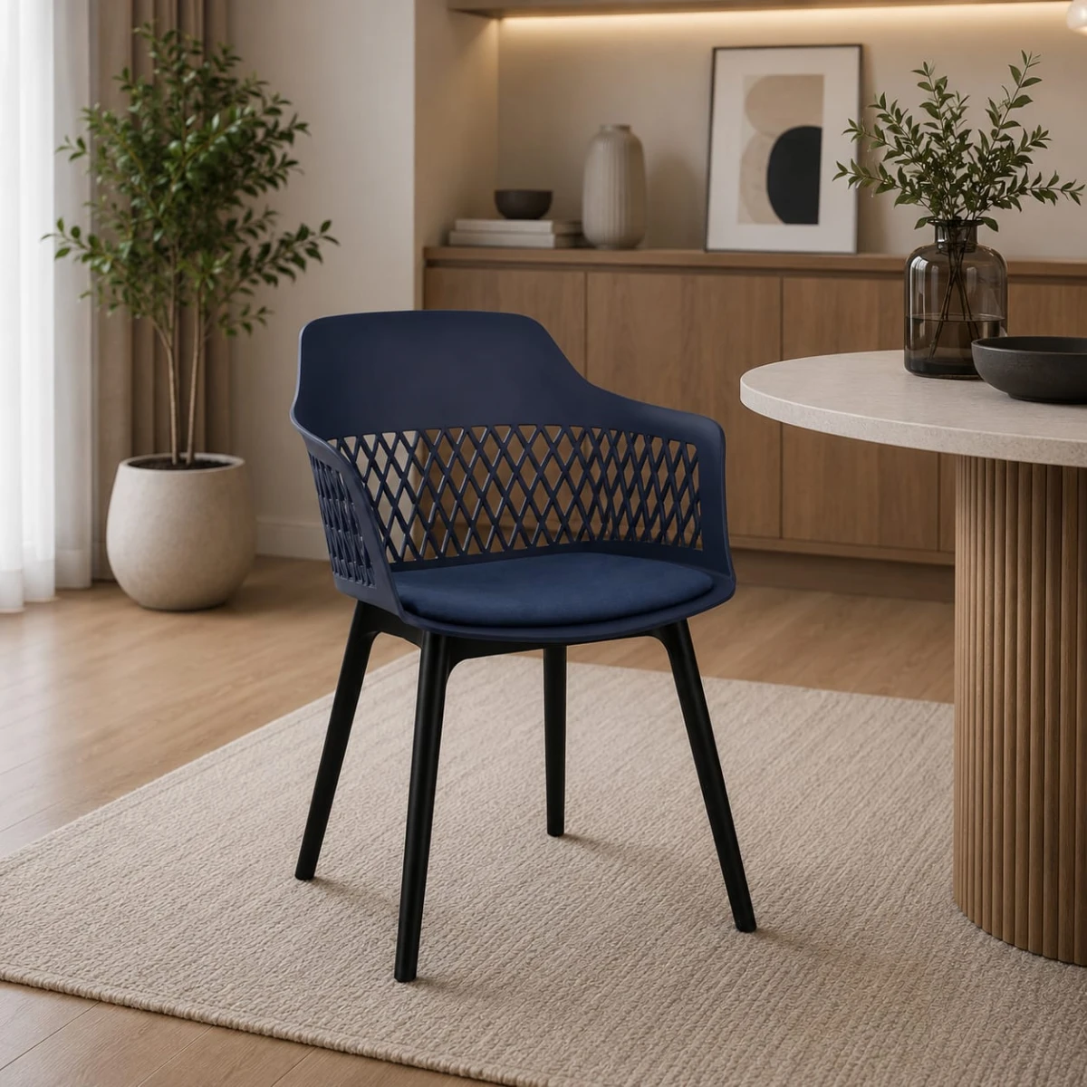كرسي مفرد بلاستيك P-27 NAVY BLUE