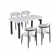 طاولة طعام رخام 4 كرسي M-025 GREY/GREY