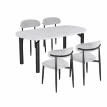 طاولة طعام بديل رخام 4 كرسي M-026 GREY/GREY