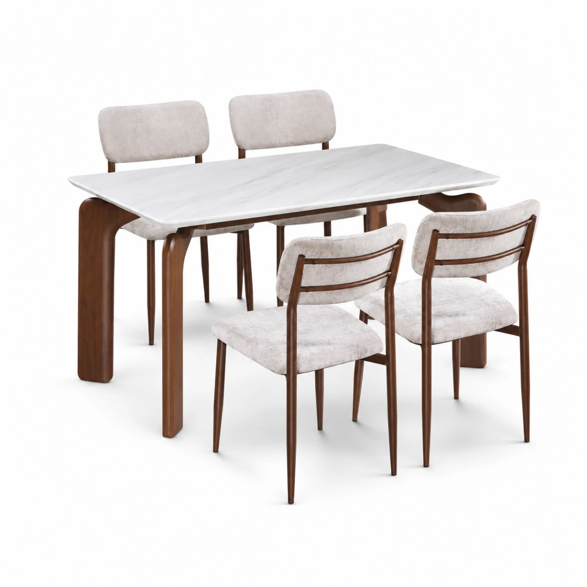 طاولة طعام رخام 4 كرسي M-027 BROWN/BROWN
