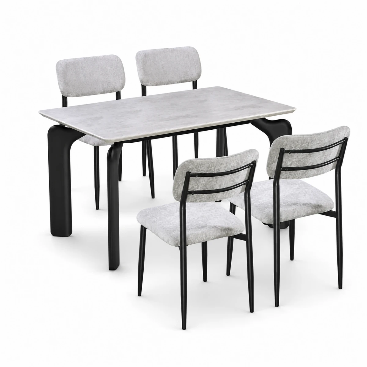 طاولة طعام رخام 4 كرسي M-027 GREY/GREY