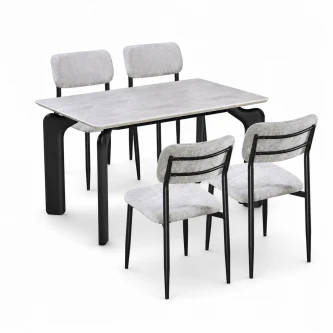 طاولة طعام رخام 4 كرسي M-027 GREY/GREY