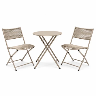 طقم كرسيين وطاولة CCT720 BEIGE