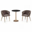 طقم كرسيين و طاولة 1+2 TS-01 BROWN/WOOD