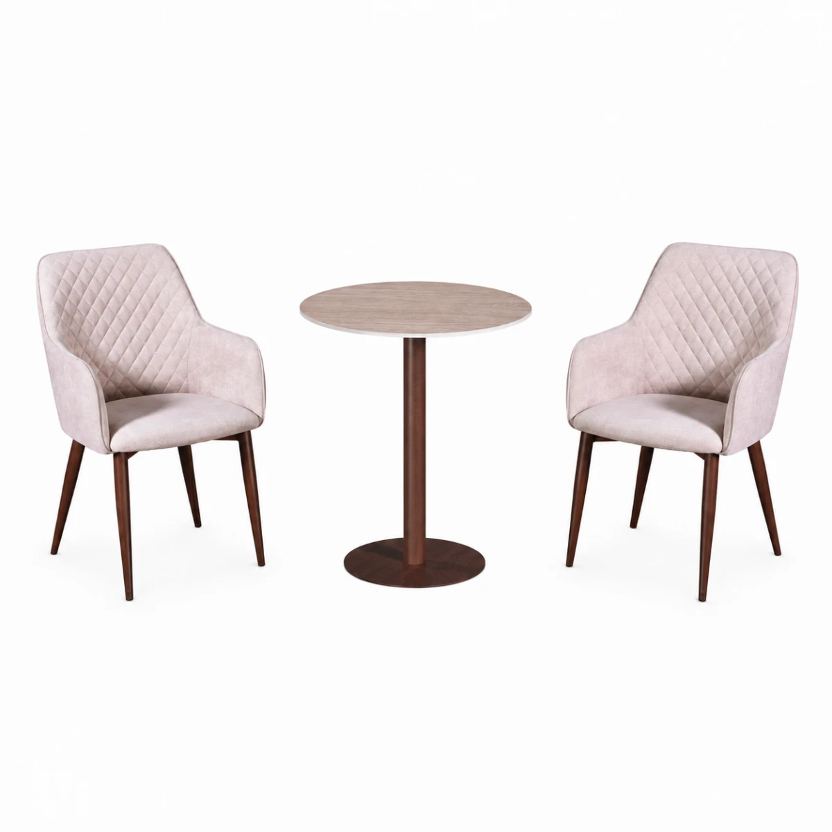 طقم كرسيين و طاولة 1+2 TS-02 WOOD/BROWN