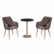 طقم كرسيين و طاولة 1+2 TS-02 BROWN/WOOD