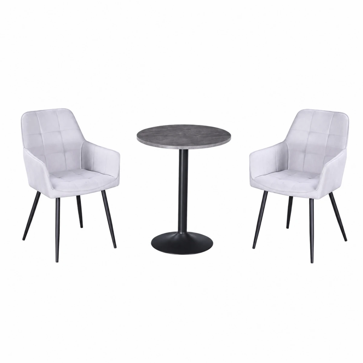 طقم كرسيين و طاولة 1+2 TS-04 GREY/BLACK