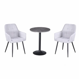 طقم كرسيين و طاولة 1+2 TS-04 GREY/BLACK