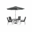 طاوله طعام مع مظلة 4 كرسي FH-04-120 DARK GREY