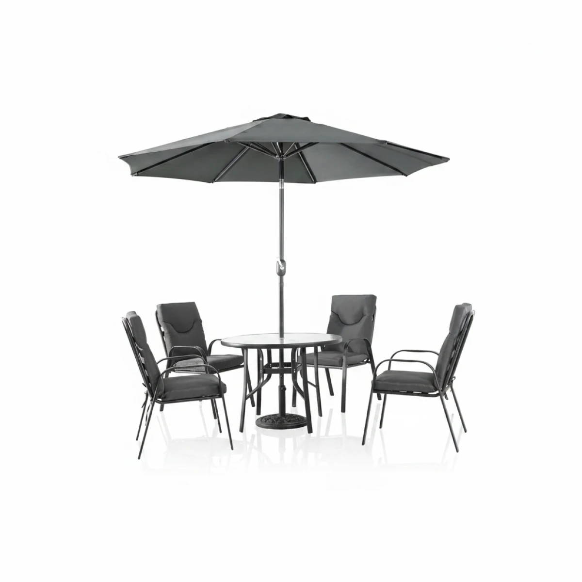 طاوله طعام مع مظلة 4 كرسي FH-04-120 DARK GREY