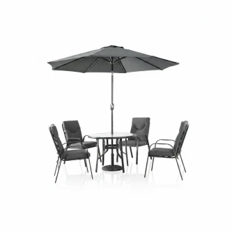 طاوله طعام مع مظلة 4 كرسي FH-04-120 DARK GREY