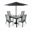 طاوله طعام مع مظله 4 كرسي AMS1839-U240 BLACK