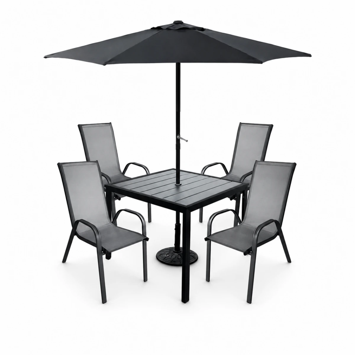 طاوله طعام مع مظله 4 كرسي AMS1839-U240 BLACK